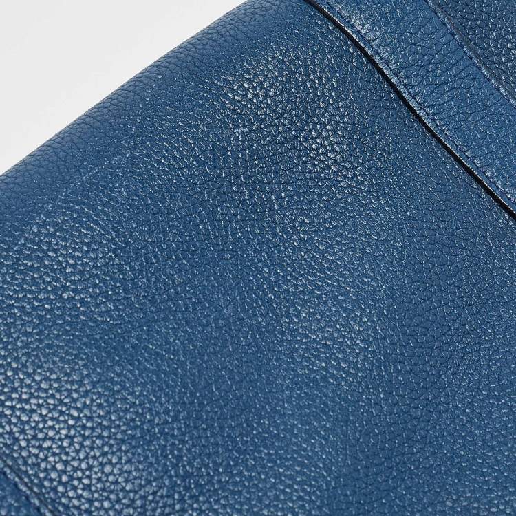 Pre Owned Mulberry Blue Leather Bayswater Double Zip Tote