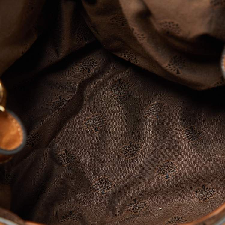 Pre Owned Mulberry Brown Nubuck and Leather Studded Tassel Alexa Satchel