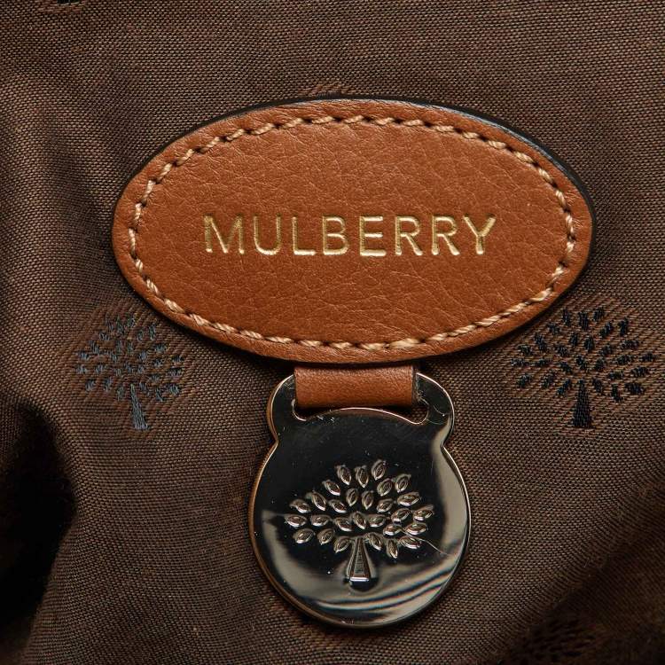Pre Owned Mulberry Brown Nubuck and Leather Studded Tassel Alexa Satchel
