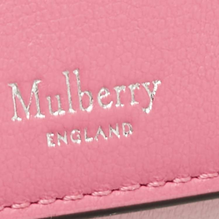 Pre Owned Mulberry Two Tone Pink Leather Trifold Compact Wallet