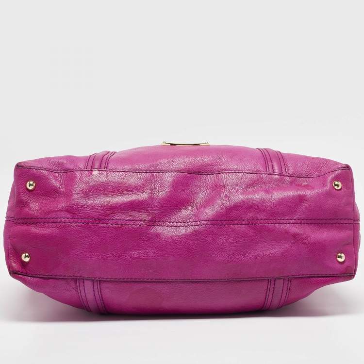 Pre Owned Mulberry Purple Leather North South Abigail Tote