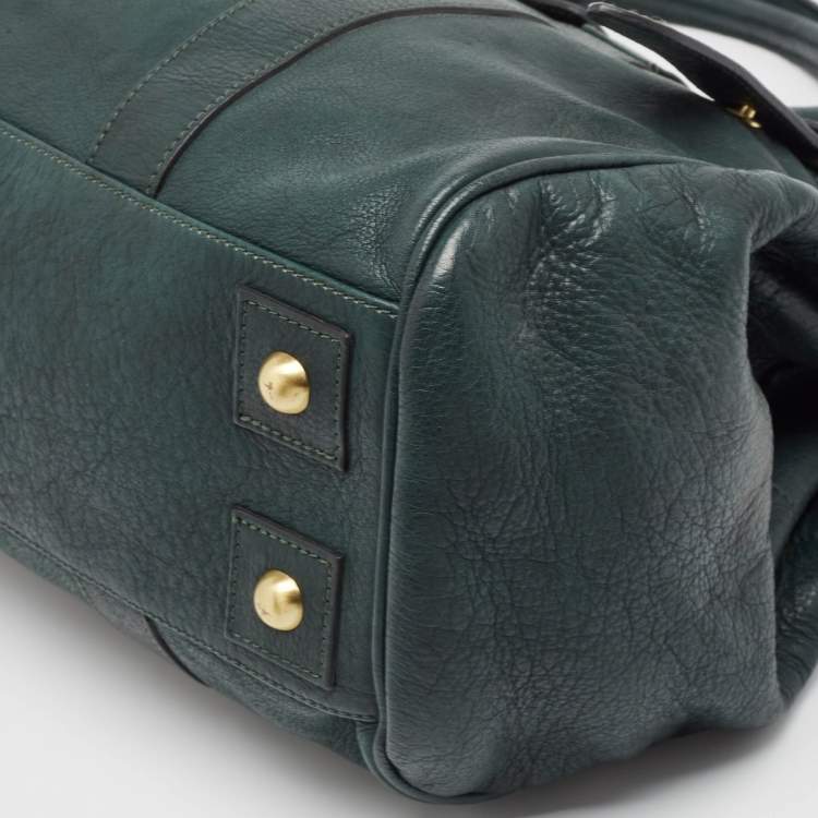 Pre Owned Mulberry Green Leather Heritage Bayswater Satchel