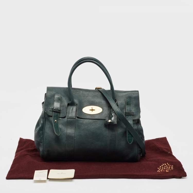 Pre Owned Mulberry Green Leather Heritage Bayswater Satchel