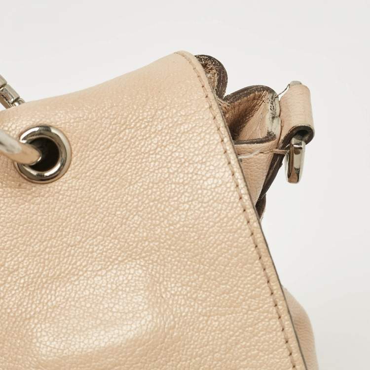 Pre Owned Mulberry Beige Leather Postman Lock Top Handle Bag