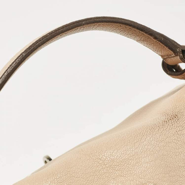 Pre Owned Mulberry Beige Leather Postman Lock Top Handle Bag
