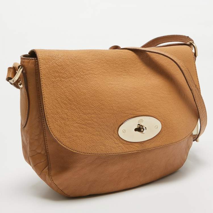Pre Owned Mulberry Tan Leather Postman Lock Hobo