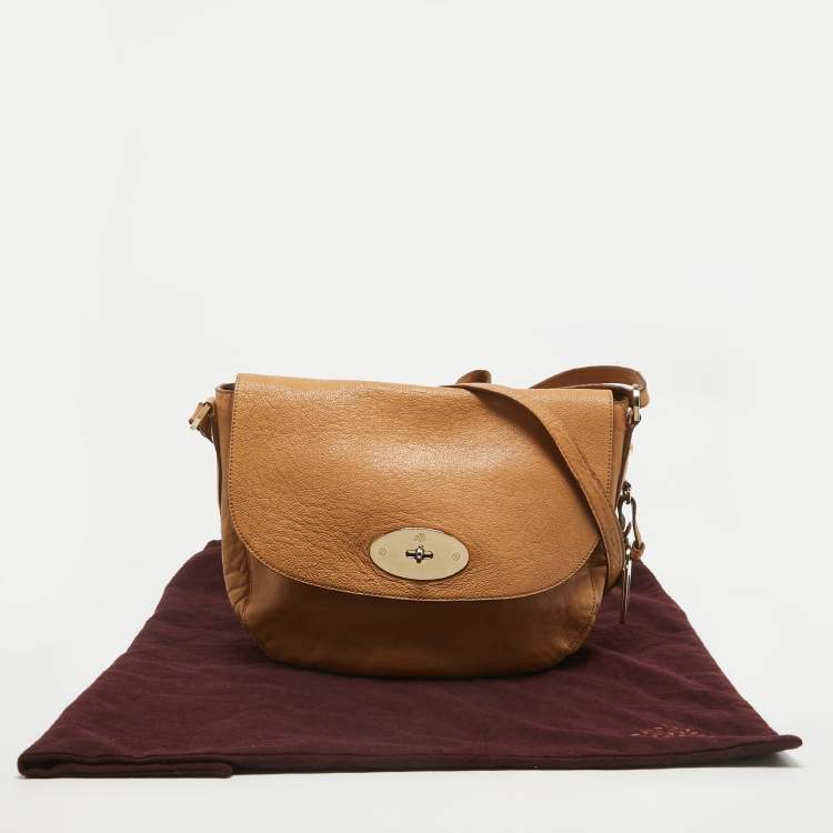 Pre Owned Mulberry Tan Leather Postman Lock Hobo