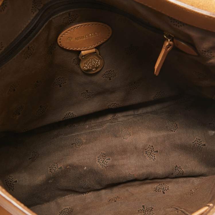 Pre Owned Mulberry Tan Leather Postman Lock Hobo