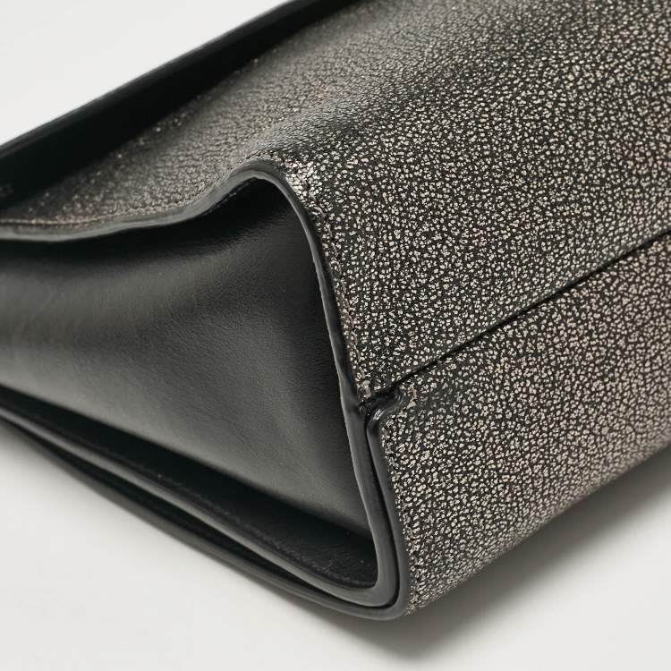 Pre Owned Mulberry Black/Metallic Leather Delphie Duo Chain Shoulder Bag