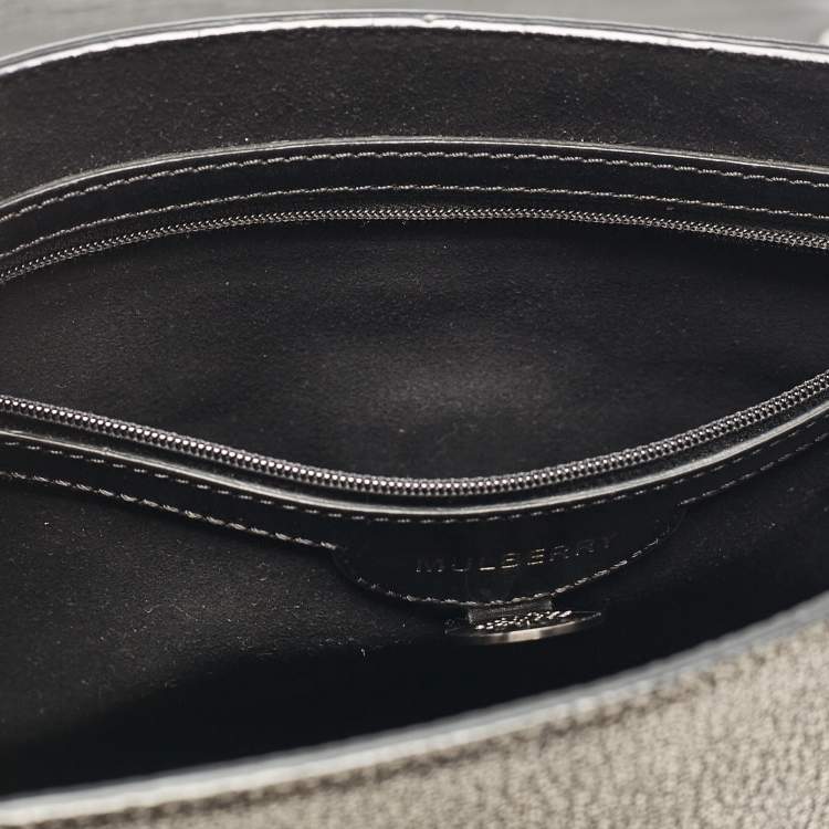 Pre Owned Mulberry Black/Metallic Leather Delphie Duo Chain Shoulder Bag