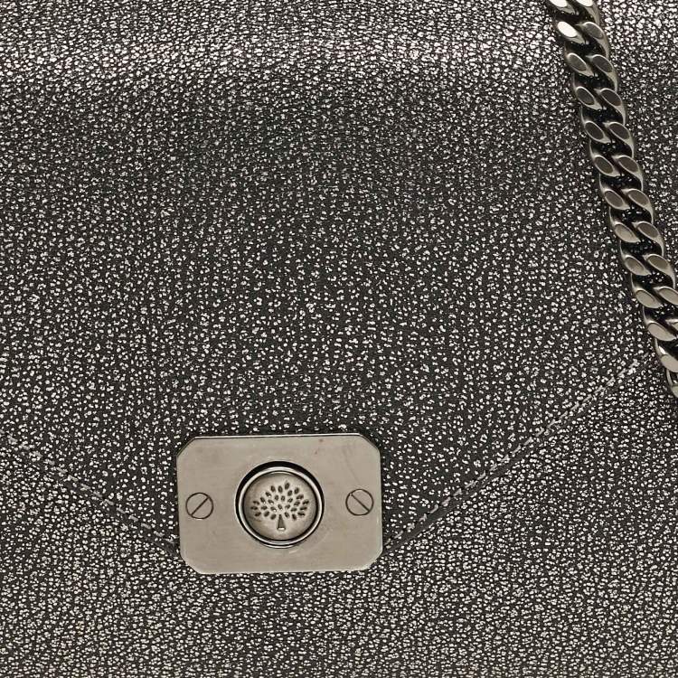 Pre Owned Mulberry Black/Metallic Leather Delphie Duo Chain Shoulder Bag