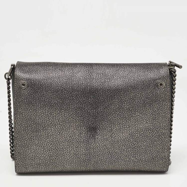 Pre Owned Mulberry Black/Metallic Leather Delphie Duo Chain Shoulder Bag