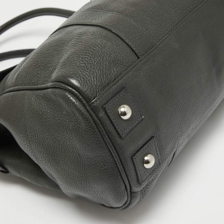 Pre Owned Mulberry Dark Grey Leather Bayswater Satchel