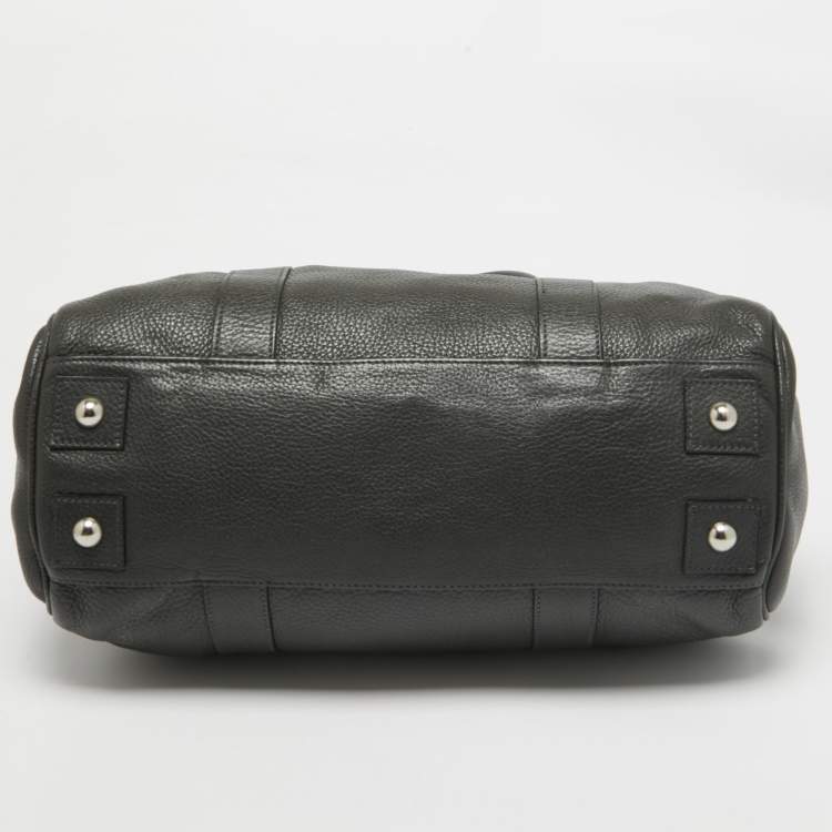 Pre Owned Mulberry Dark Grey Leather Bayswater Satchel