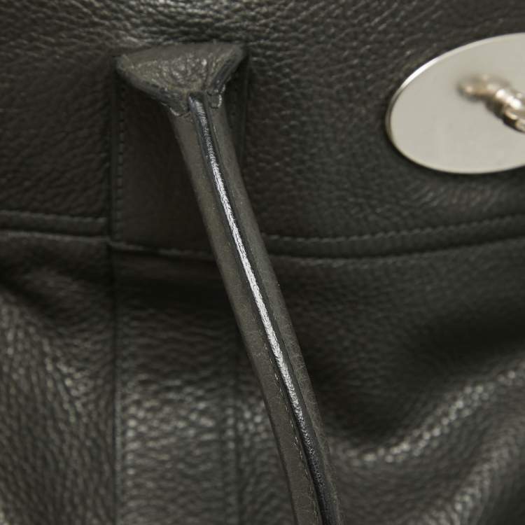Pre Owned Mulberry Dark Grey Leather Bayswater Satchel