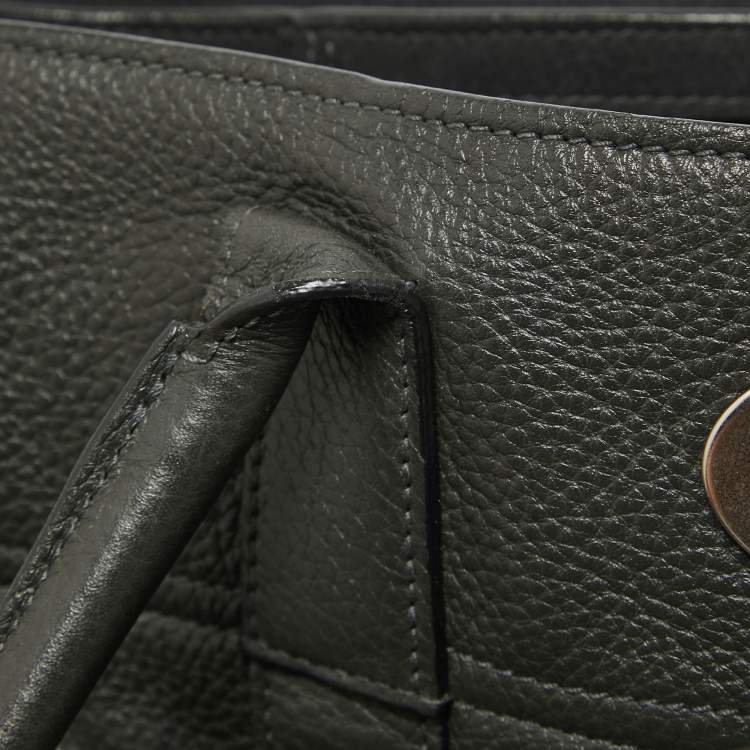 Pre Owned Mulberry Dark Grey Leather Bayswater Satchel
