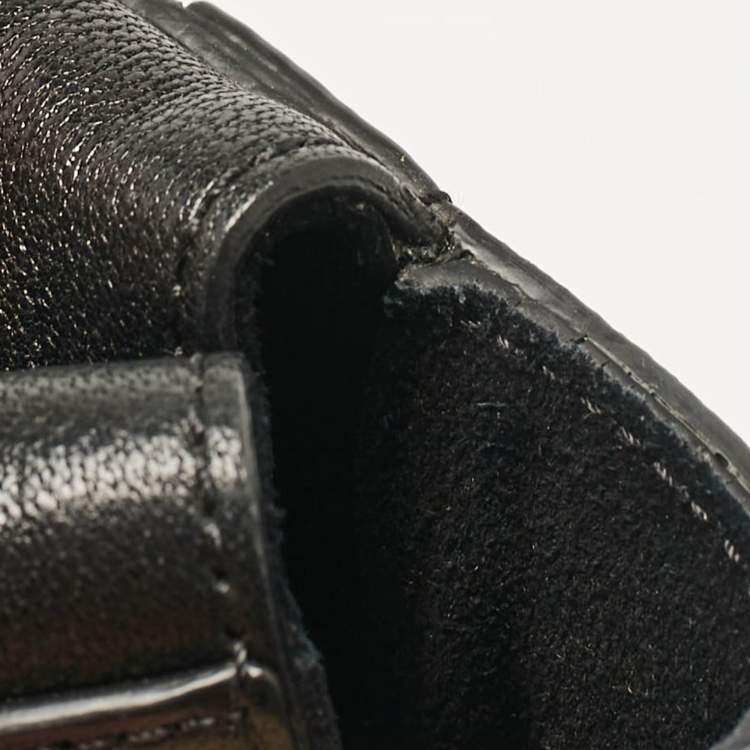 Pre Owned Mulberry Black Croc Embossed Leather and Leather Medium Lily Shoulder Bag