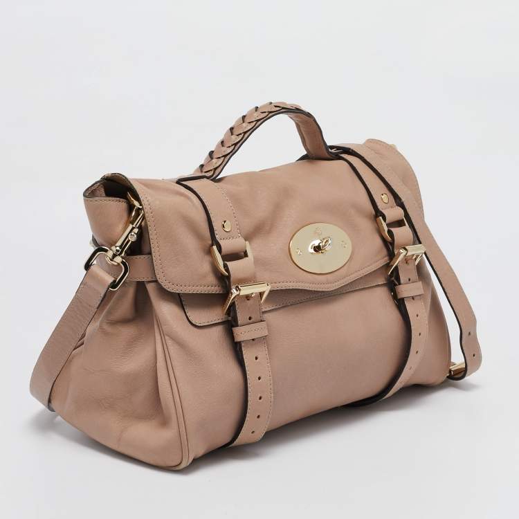 Pre Owned Mulberry Old Rose Textured Leather Small Alexa Satchel