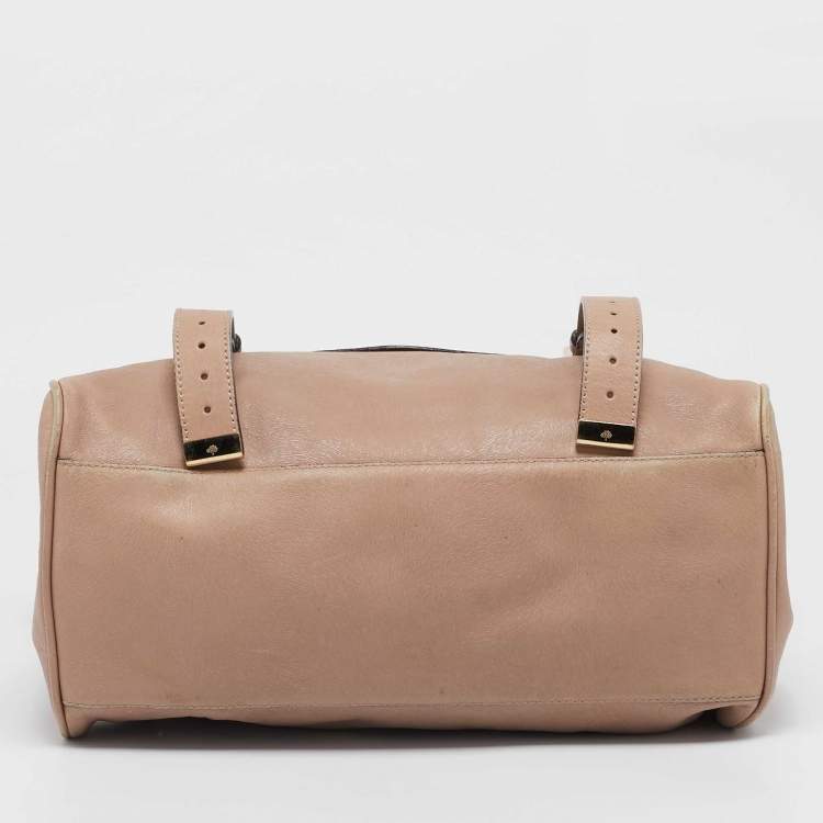 Pre Owned Mulberry Old Rose Textured Leather Small Alexa Satchel