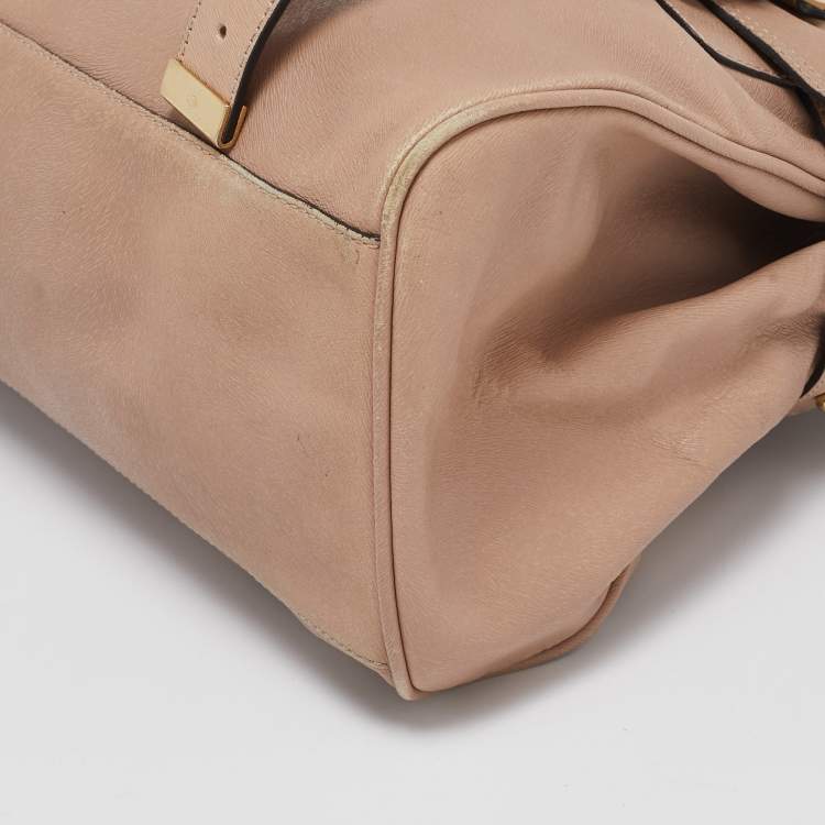 Pre Owned Mulberry Old Rose Textured Leather Small Alexa Satchel