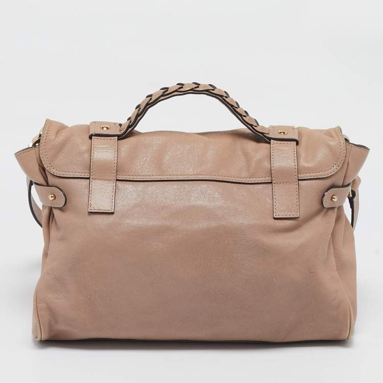 Pre Owned Mulberry Old Rose Textured Leather Small Alexa Satchel