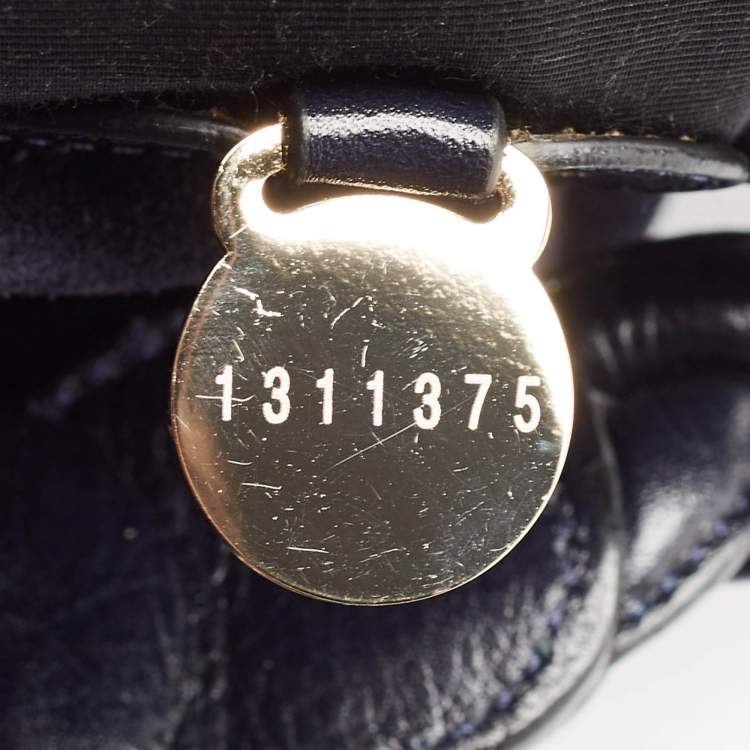 Pre Owned Mulberry Navy Blue Leather and Croc Embossed Suede Daria Hobo