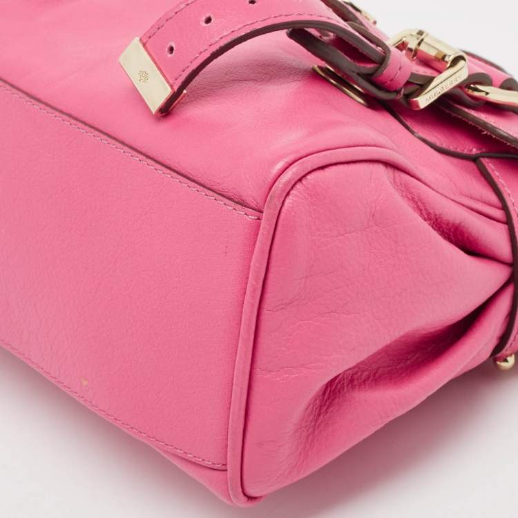 Pre Owned Mulberry Pink Leather Mini Alexa Crossbody Bag