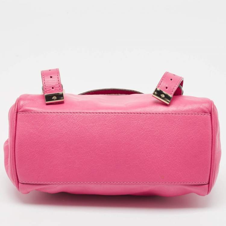 Pre Owned Mulberry Pink Leather Mini Alexa Crossbody Bag