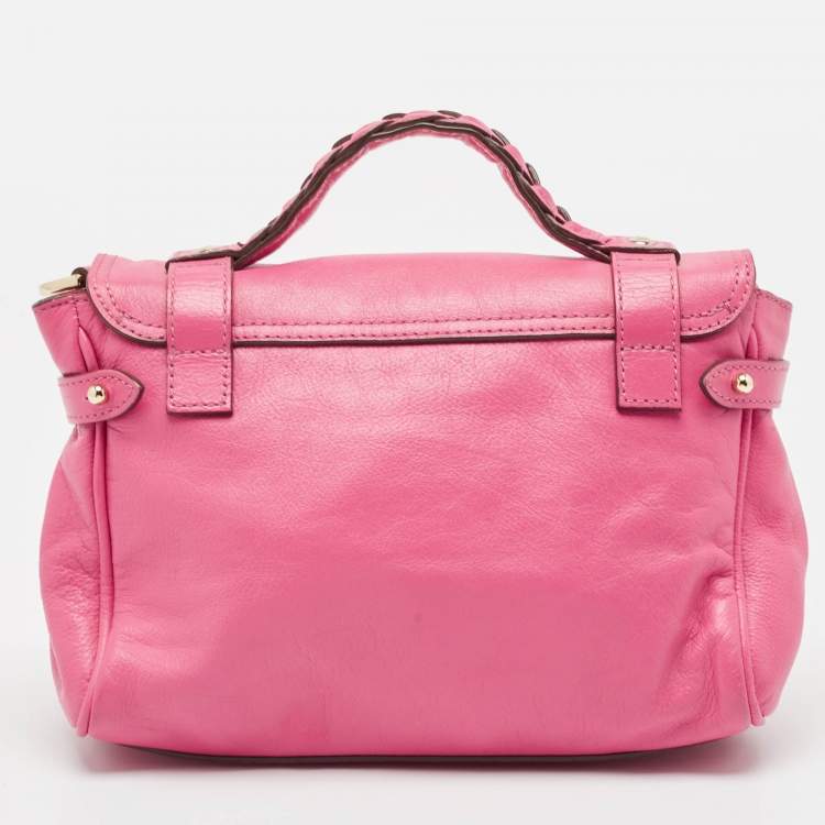 Pre Owned Mulberry Pink Leather Mini Alexa Crossbody Bag