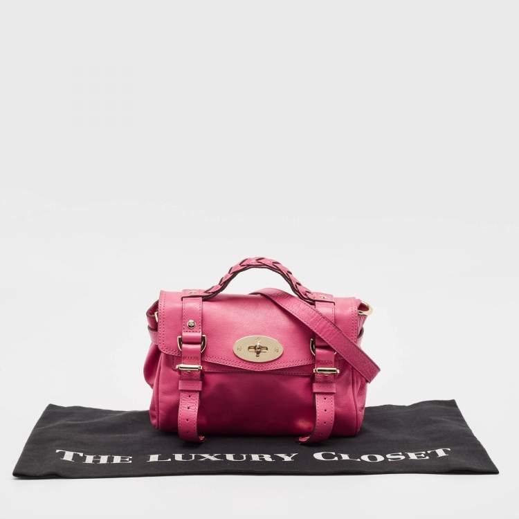 Pre Owned Mulberry Pink Leather Mini Alexa Crossbody Bag