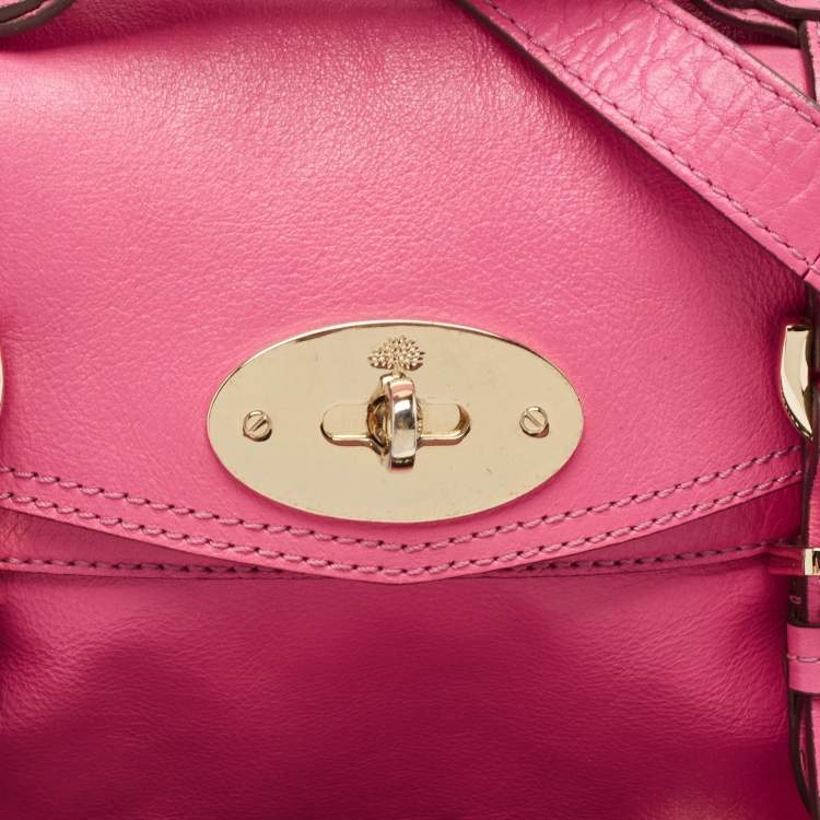 Pre Owned Mulberry Pink Leather Mini Alexa Crossbody Bag