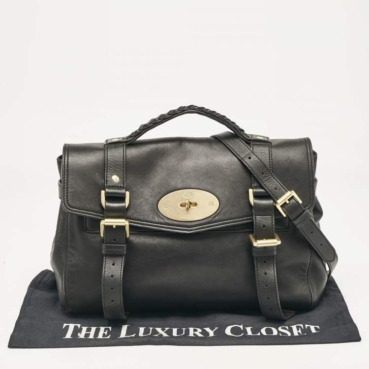 Pre Owned Mulberry Black Leather Small Alexa Satchel