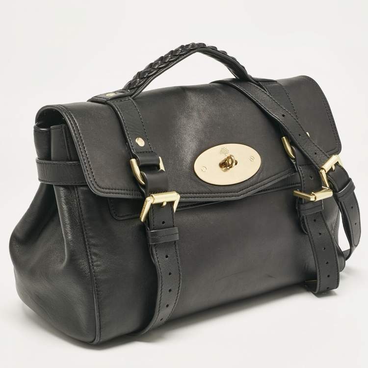 Pre Owned Mulberry Black Leather Small Alexa Satchel