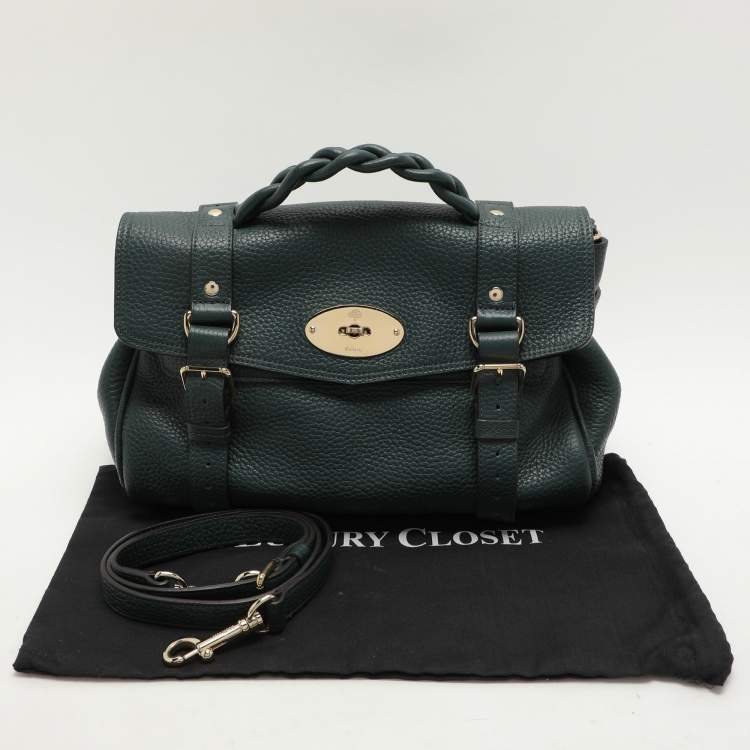 Pre Owned Mulberry Green Leather Alexa Shoulder Bag