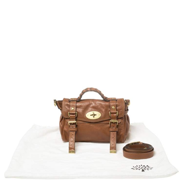 Pre Owned Mulberry Brown Leather Mini Alexa Crossbody Bag