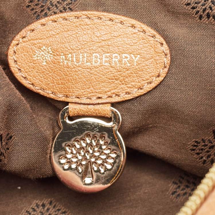 Pre Owned Mulberry Two Tone Beige Leather Taylor Top Handle Bag