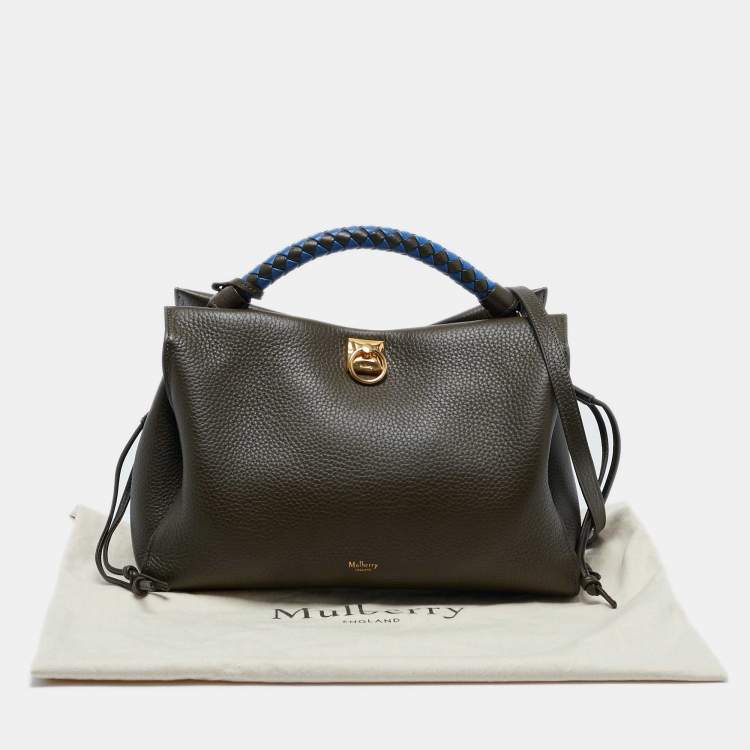 Pre Owned Mulberry Olive Green Leather Iris Top Handle Bag