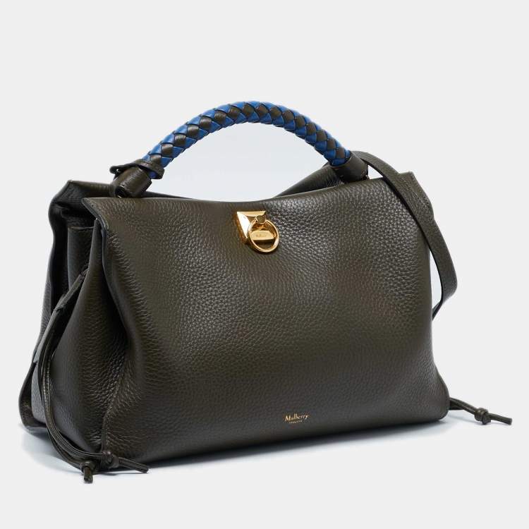 Pre Owned Mulberry Olive Green Leather Iris Top Handle Bag