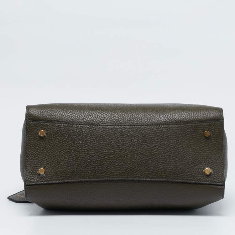 Pre Owned Mulberry Olive Green Leather Iris Top Handle Bag