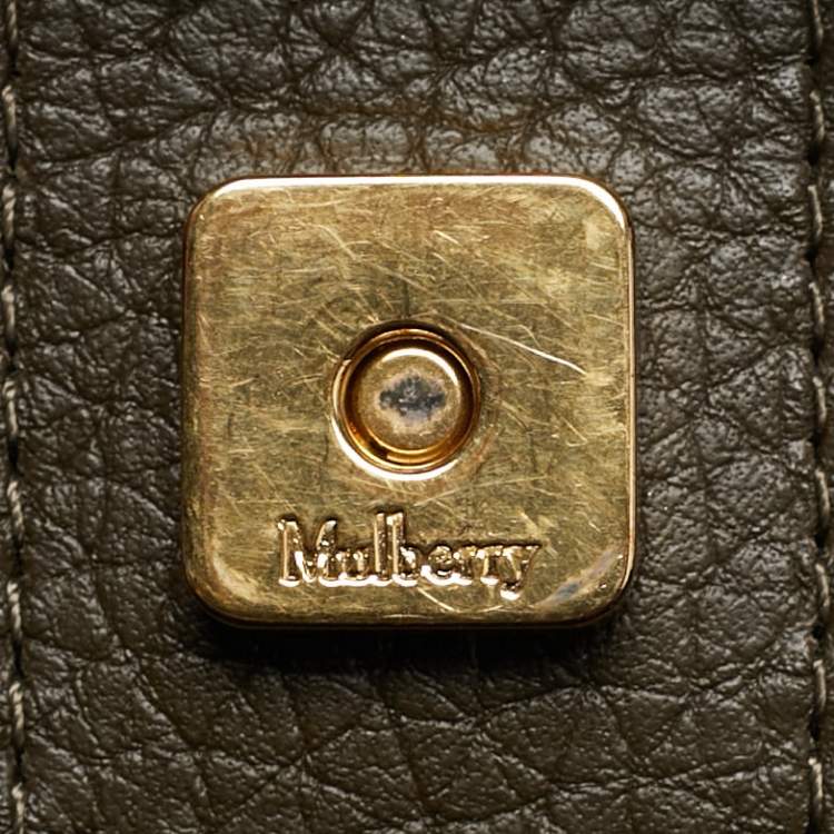 Pre Owned Mulberry Olive Green Leather Iris Top Handle Bag