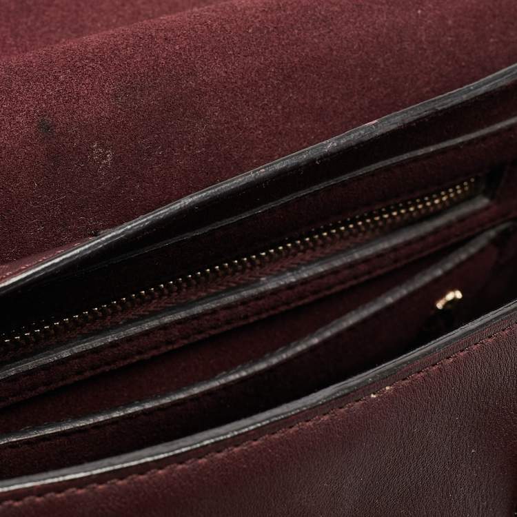 Pre Owned Mulberry Burgundy Leather Cara Delevigne Studded Convertible Backpack