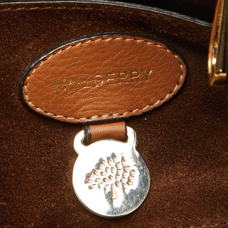 Pre Owned Mulberry Brown Scalloped Leather Bayswater Satchel