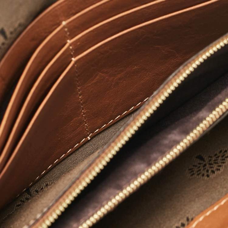 Pre Owned Mulberry Brown Leather Flap Continental Wallet
