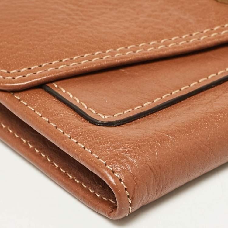 Pre Owned Mulberry Brown Leather Flap Continental Wallet