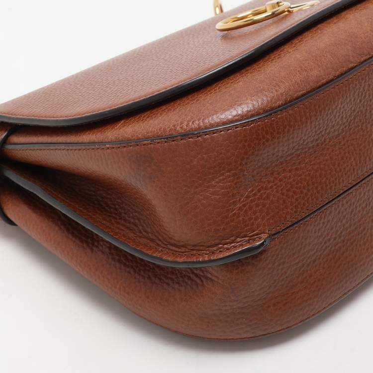 Pre Owned Mulberry Brown Leather Amberley Shoulder Bag