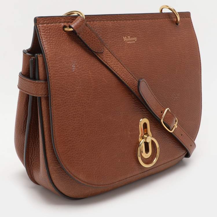 Pre Owned Mulberry Brown Leather Amberley Shoulder Bag