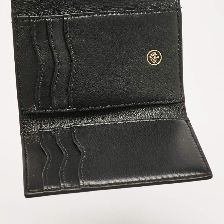 Pre Owned Mulberry Brown Croc Embossed Leather Trifold Wallet