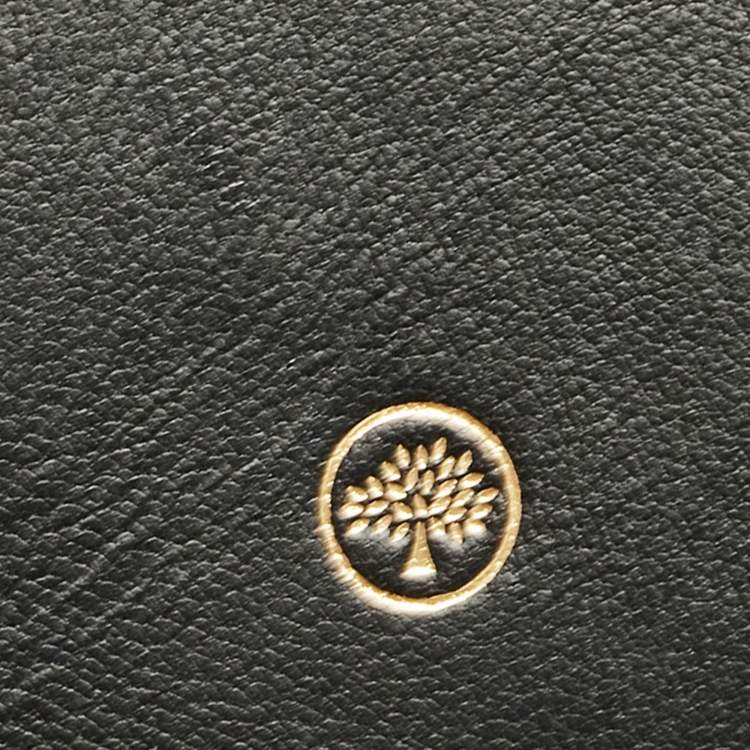 Pre Owned Mulberry Brown Croc Embossed Leather Trifold Wallet