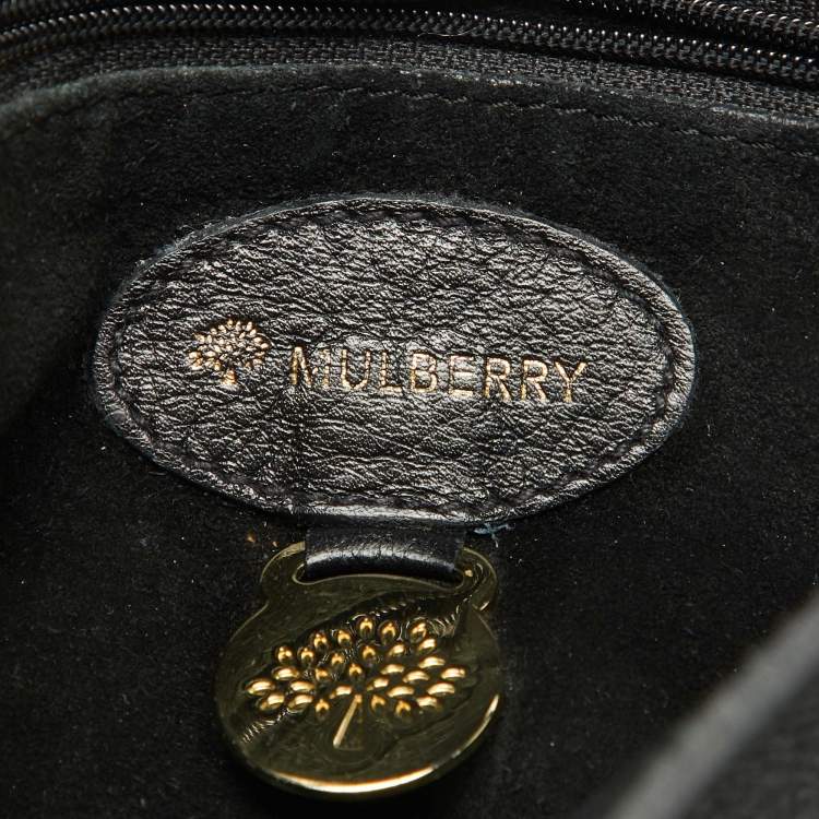 Pre Owned Mulberry Black Leather Small Lily Flap Shoulder Bag