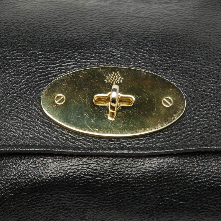 Pre Owned Mulberry Black Leather Small Lily Flap Shoulder Bag